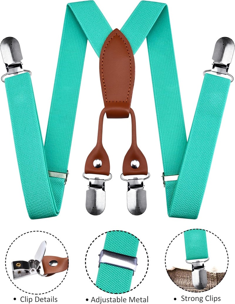 Branduce Solid Color Baby Boy Suspender with 4 Strong Clips Adjustable Kids Y Back Suspenders - Image 2